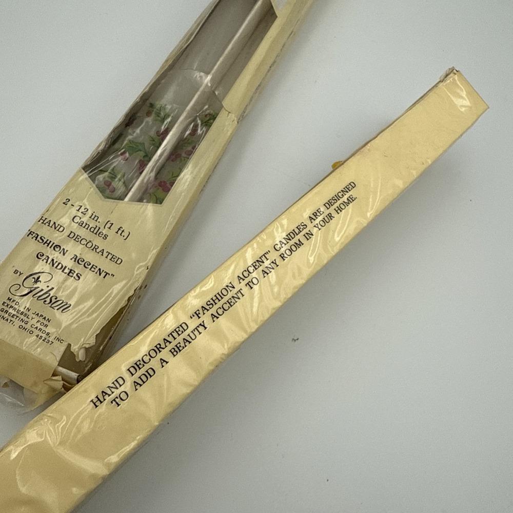 Four Vintage Taper‎ Candles Made In Japan Hand Decorated Gibson NOS - Picture 5 of 5